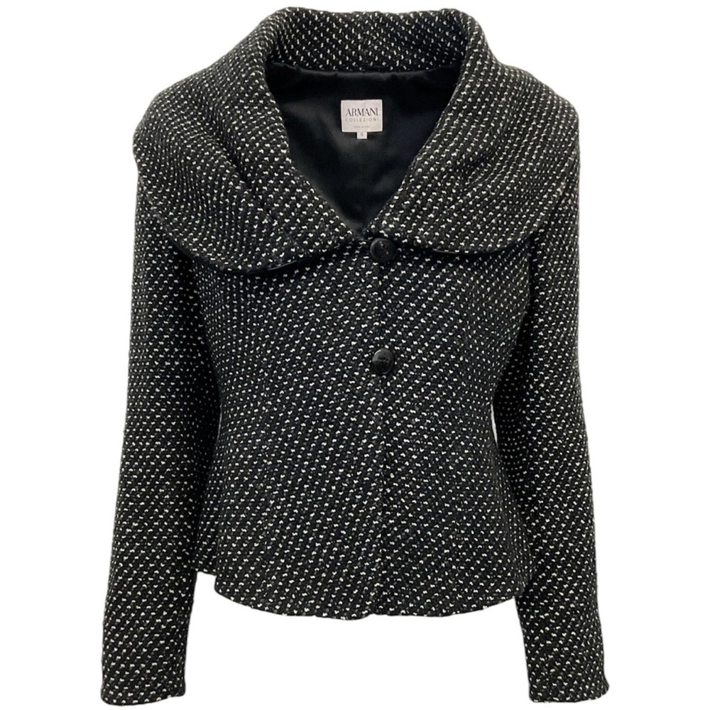 Armani Collezioni Tweed Shawl Collar Jacket | size 10      VGUC